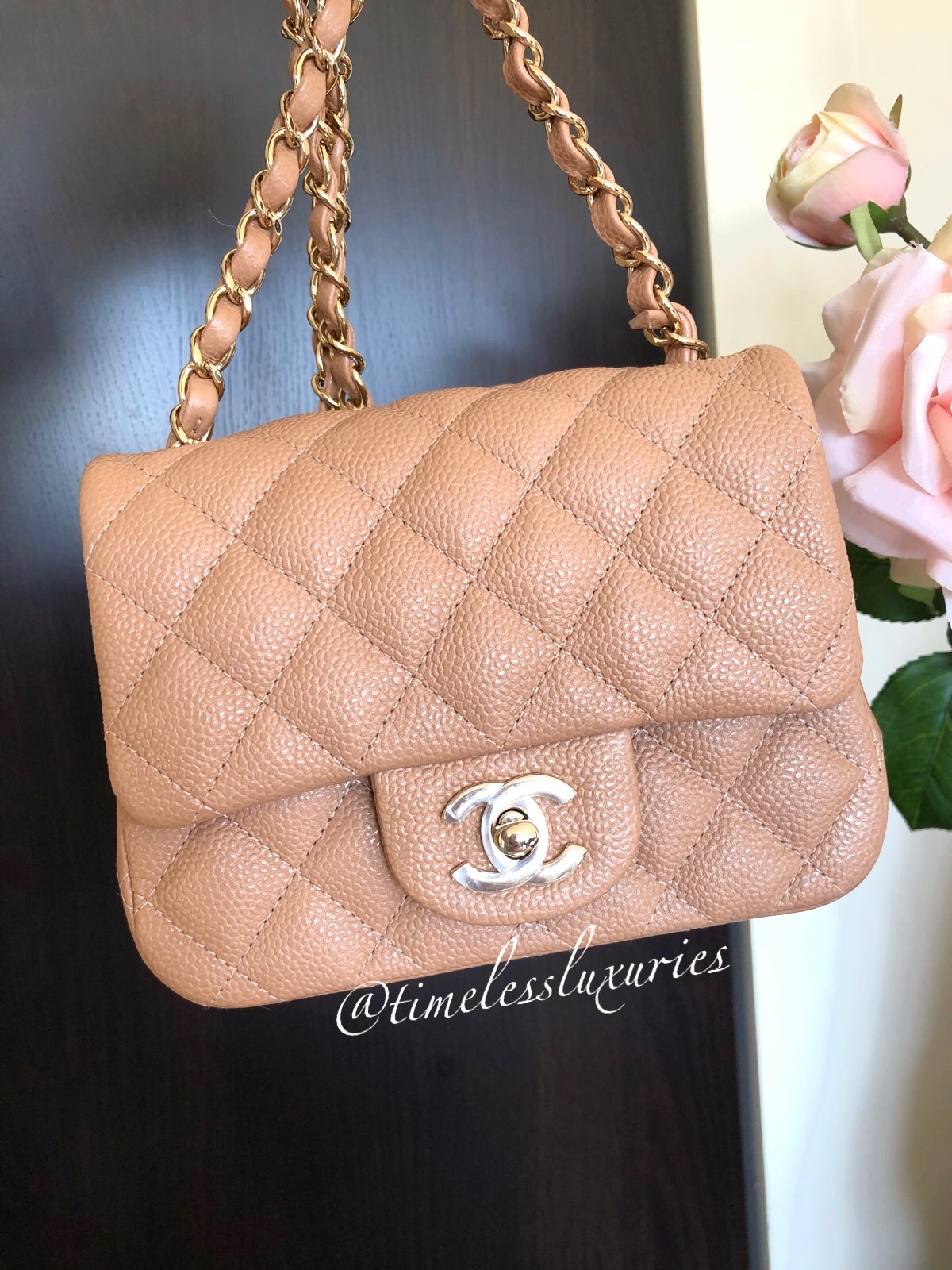 chanel 18s beige mini